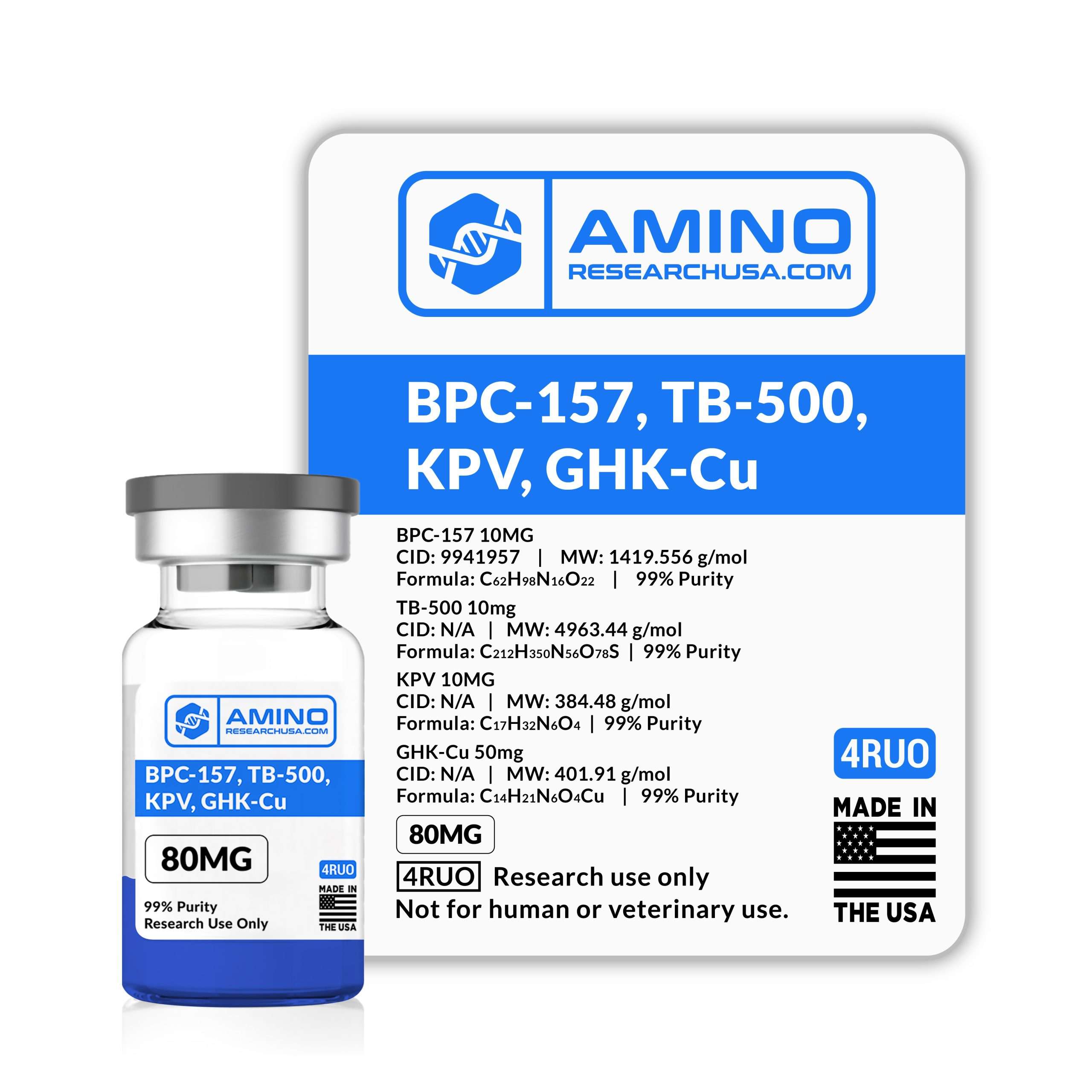 COMBO_BPC-157, TB-500, KPV, GHK-Cu 80MG